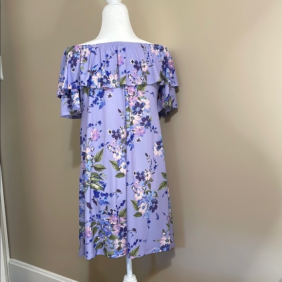 White Birch Purple Off-the-Shoulder Sundress - Picture 3 of 8